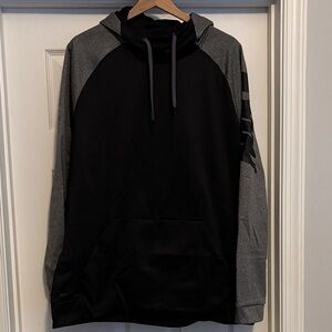 Nike Black Hoodie with Gray Raglan Sleeves